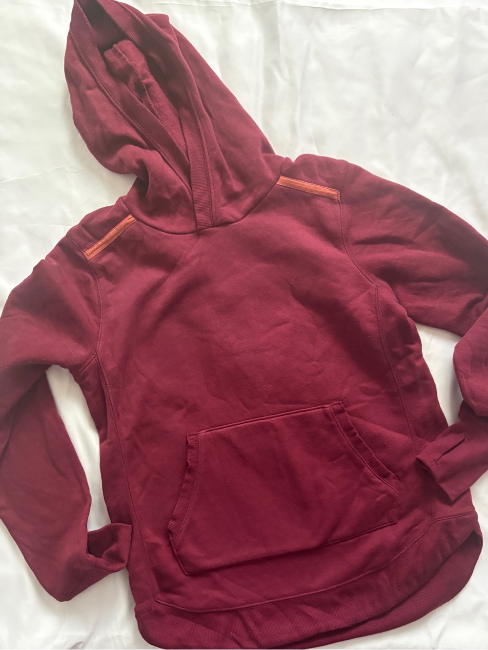 tek gear Women’s Hooded Pullover Sweater - Burgundy with Rust Accents